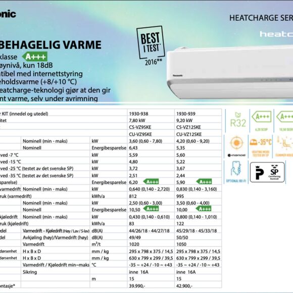 Panasonic VZ9SKE 78 kw Hvit 3 580x580